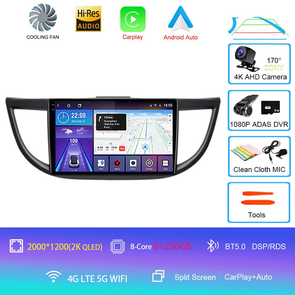 Android 14 Radio For Honda CRV CR-V 2011 2012 2013 2014 2015 2016 Carplay Mobil Multimedia Video Player Navigasi GPS 2din Screen