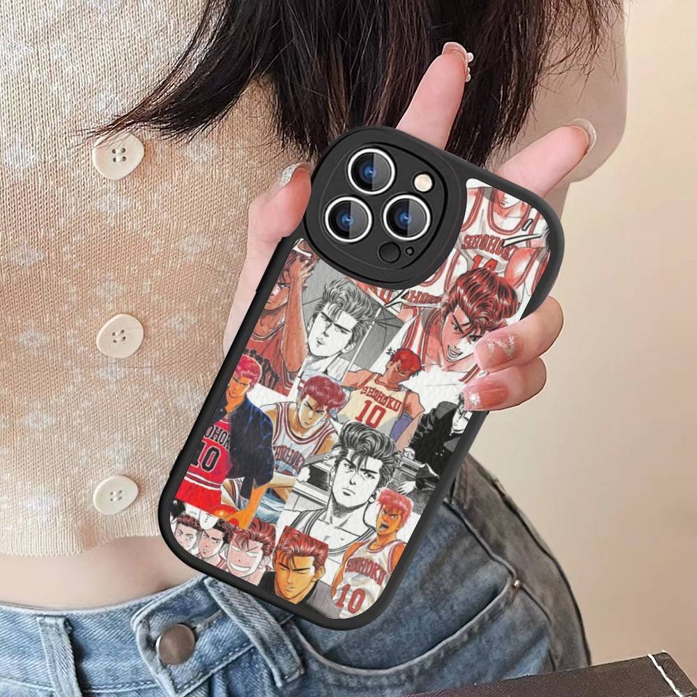 Japanese S-SLAM D-DUNK Phone Case For IPhone 16 15 14 13 12 11 Pro Max Plus Soft Leather Cover