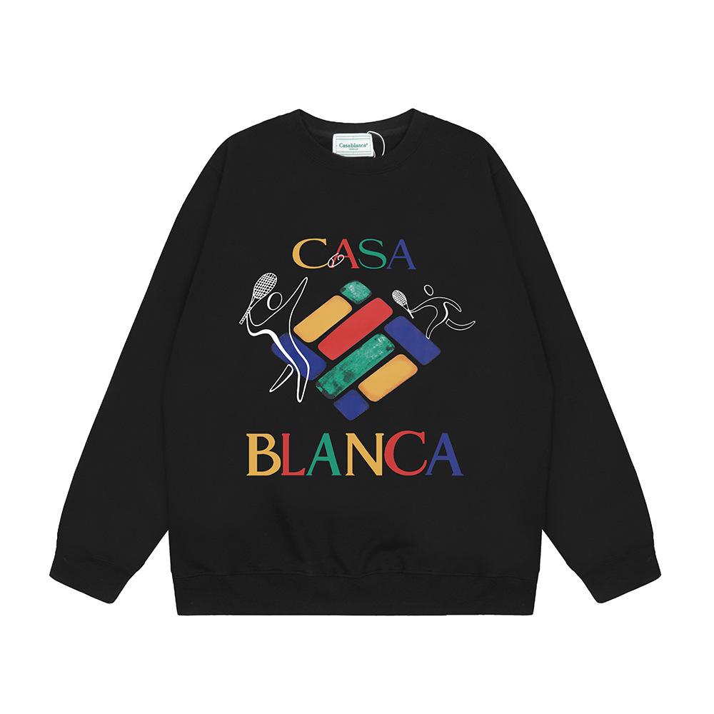 Grenzüberschreitende trendige Marke Casablanca Casablanca Buchstabe gemaltes Print 380g Herren- und Damen- Rundhals-Pullover