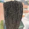 5String, Faceted Small Beads 2mm, 3mm, Handmade Black Iridescent Plated Glass Beads, for DIY Necklace, Bracelet, Accessories, Jewelry Making 38cm