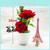 Flower Artificial Elegant Rose Potted Plant Bonsai For Home Celebration And Gift