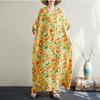 New In Plus Size Vintage Floral Cotton Summer Dress for Women Casual Loose Maxi Long Short Sleeve Dress
