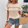 Women's Spring/summer Lace Cutout Round Neck Batsleeve T-shirt