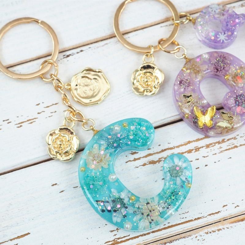 Glänzende Englische Alphabet Ohrringe Silikon Epoxidharz Form DIY Schlüsselanhänger Anhänger Schmuck für Gepäckanhänger Tasche Zubehör