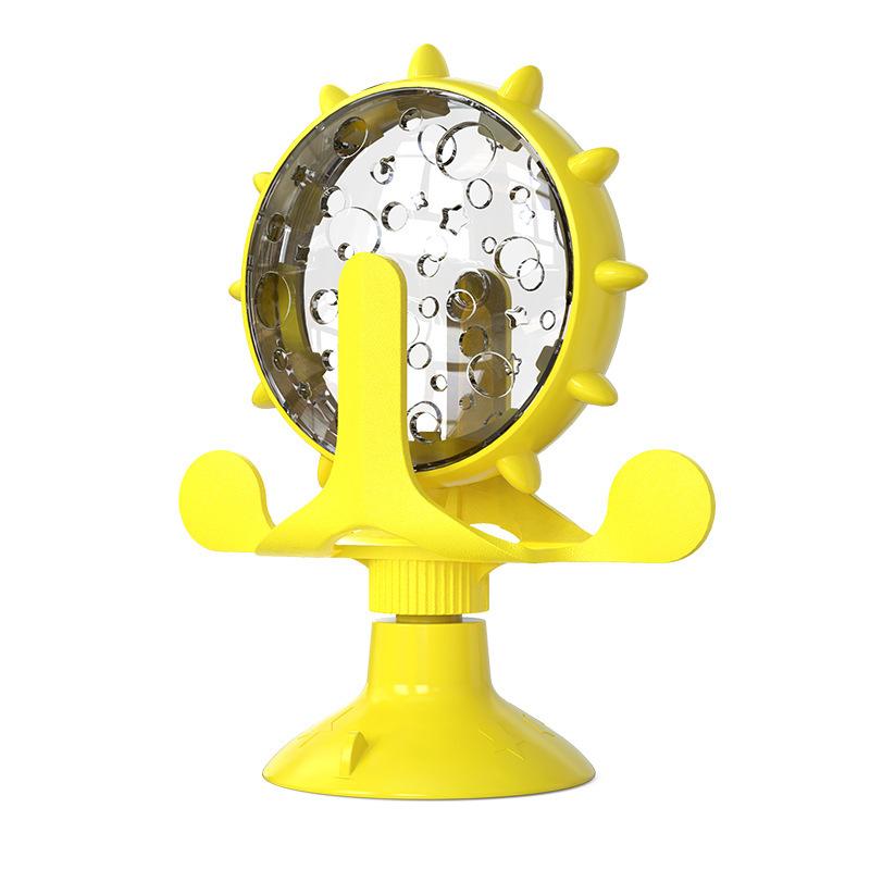

Dual-Use Slow Feeder Turntable Toy for Cats & Dogs - Interactive Puzzle Feeder, Anti-Choking Pet Food Dispenser, жовтий