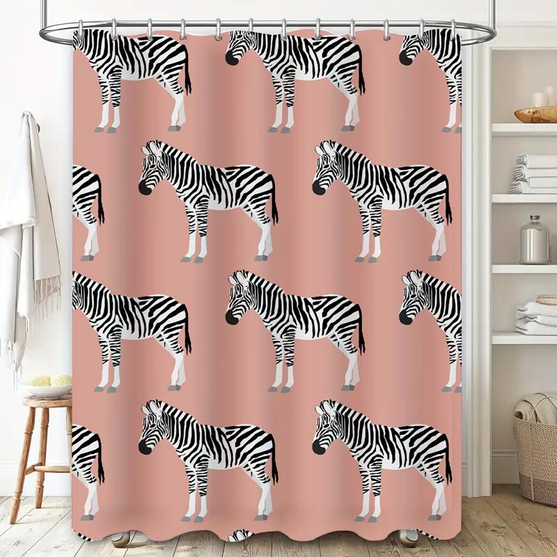 Large Heart Dog Shower Curtain Decorative Pet Silhouette Waterproof Bathroom Liner Modern Black White Pattern for Bathtub or Kid