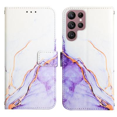 Suitable For S23Ultra Phone Leather Case New Marble S22PLUS Flip Cover Bracket Protective Case