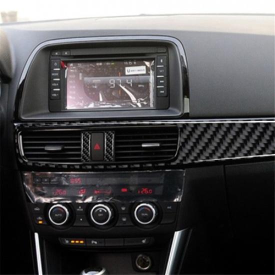 3Pcs Carbon Fiber Interior Passenger Side Dash Cover Trim For Mazda CX-5 2013-15