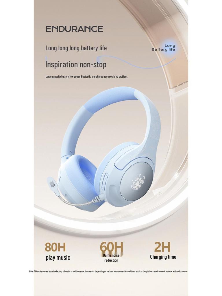 Low Latency Wireless ANC Over-Ear Bluetooth Headphones with Long Battery Life for Gaming