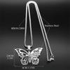 Butterfly Cross Scripture Pendant Necklace, Fashionable Stainless Steel Silvery Necklace, Jewelry Gift