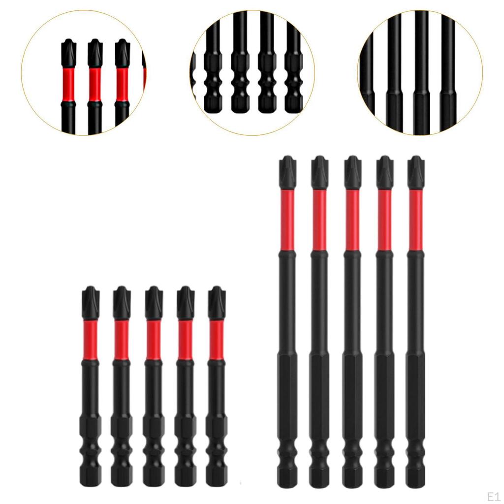 10PC Impact Attractive Screwdriver Bit Set for Electricians Sturdy Professional 6.5cm & 11cm High