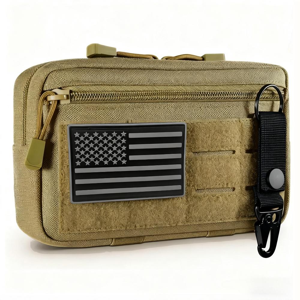 Outdoor Nylon Portable Men's Waist Bag, EDC Hunting Toolkit, Molle Pouch with Metal Hooks, Camouflage Waist Pack Coin Purse