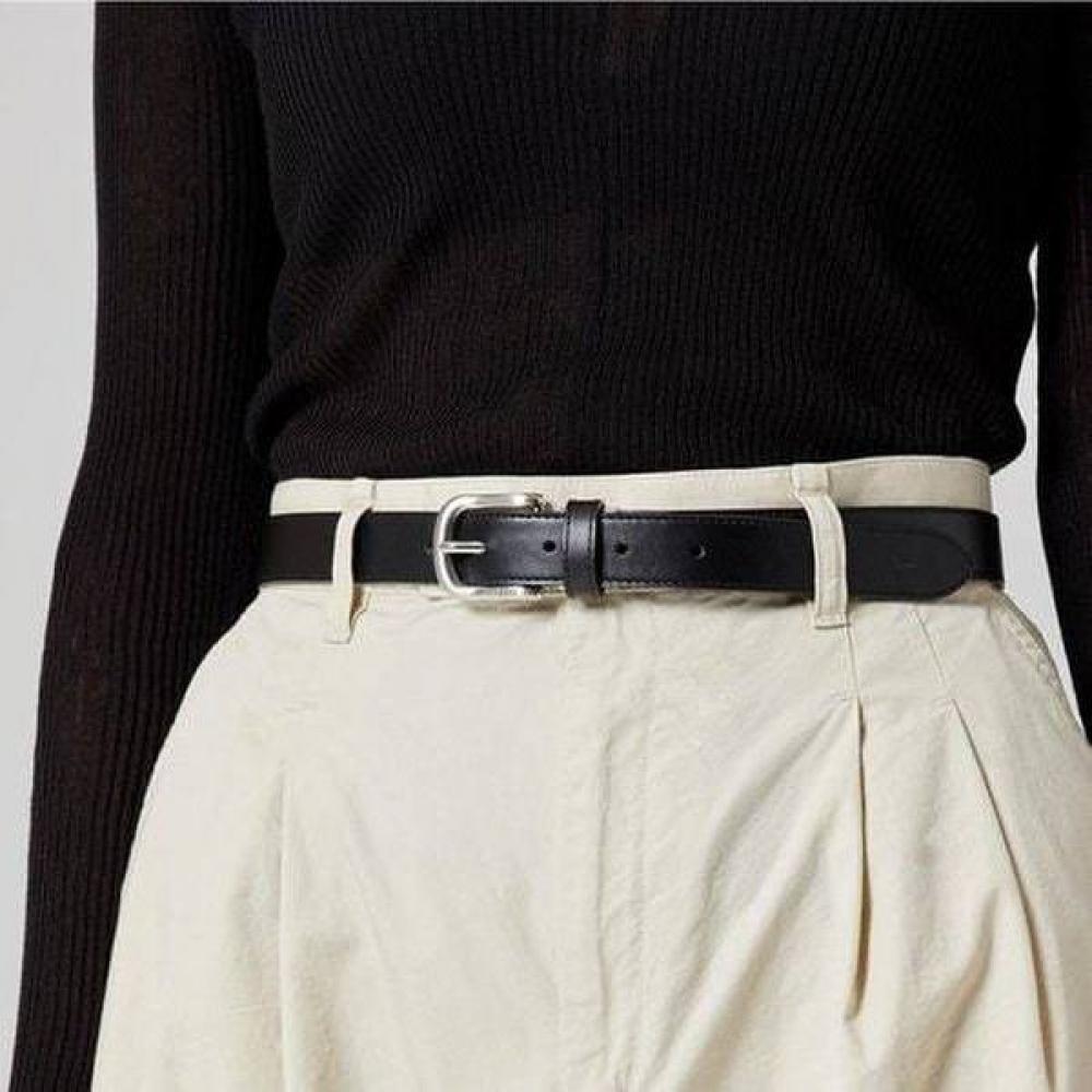 DakS Black Slim Matte Buckle Cowhide Women S Belt Dbbe5f741bk Single option