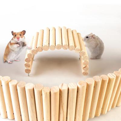 Wooden Hamster Climbing Ladder Bendable Hamster Habitat Toy Hamster Suspension Bridge  Hedgehog