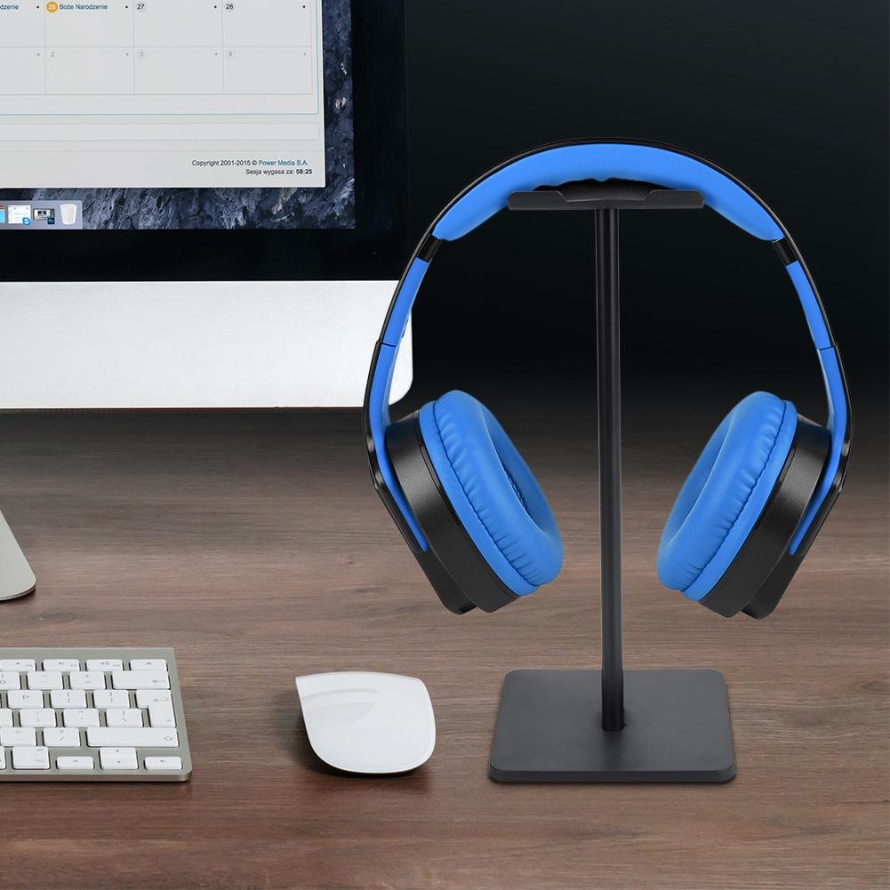 Practical Headset Earphone Stand Holder Headphone Show Shelf Aluminum Bracket Black
