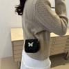Foreign style new fresh and sweet small square bag butterfly decoration mini texture chain crossbody red envelope