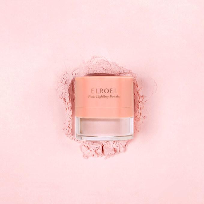 ELROEL Pink Lighting Powder – 7.2g/  Silky Soft, Light-catching Powder, Radiant Finish, Korean Cosmetics, Kbeauty