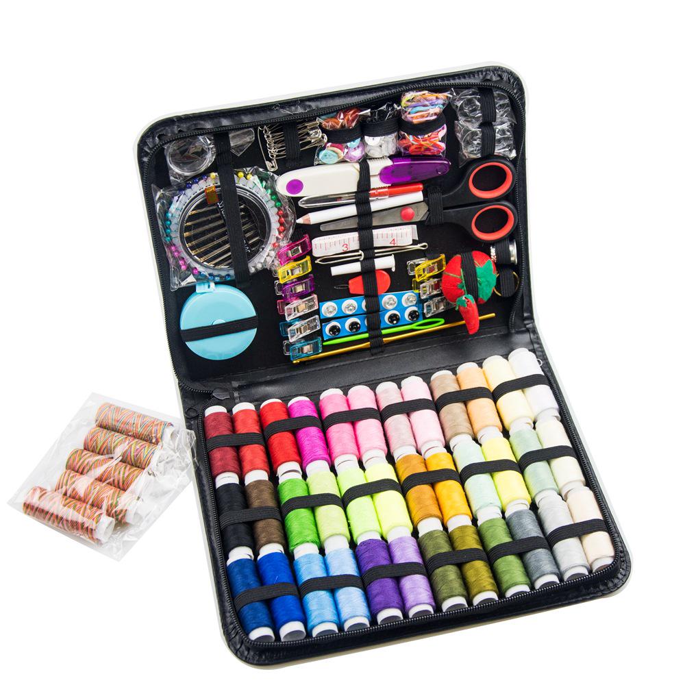 Sewing Kit: Assorted Needles, Threads, Pins, and Crochet Tools in Compact Home Box.
