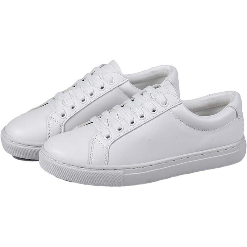 

Spring and Autumn Casual Flat White Shoes Female Students Lace-up Board Shoes Sports Soft-soled Single Shoes 40 чистий білий колір