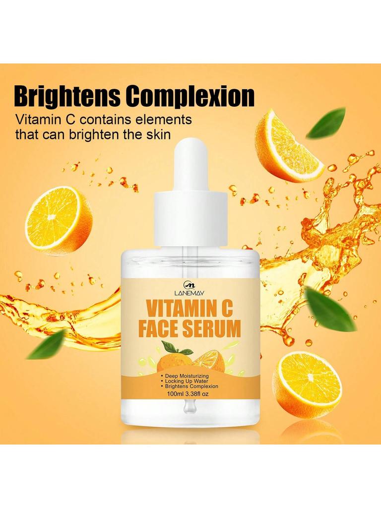 1Pc 100ML VITAMIN C FACE SERUM Deep Moisturizing Hydrate The Face Penetrates Deep Into Pores,Hydrate