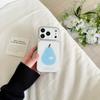 Blue Pear Silicone Case for iPhone 16 Pro Max with Double Electroplated Window