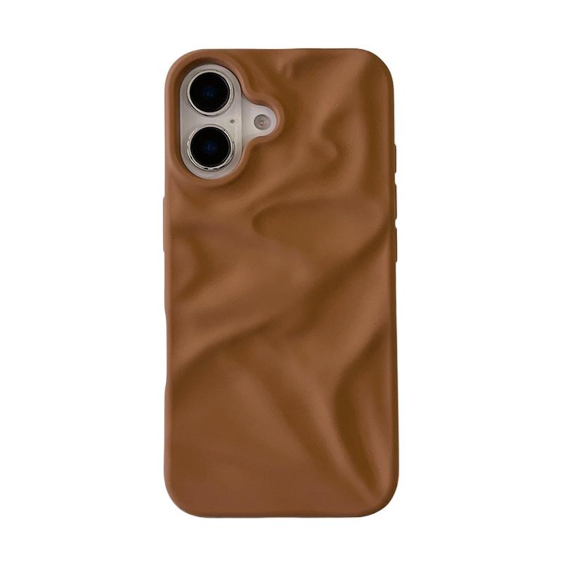 Matte Candy Color Folding Wrinkled Texture Phone Case For For Iphone 16 1 14 13 12 11 Pro Max 16 Plus Shockproof Soft TPU Cover