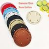 Hand-Crocheted DIY HyunA Woven Bag Base - 12cm Round PU Leather Bottom for Handbag Accessories