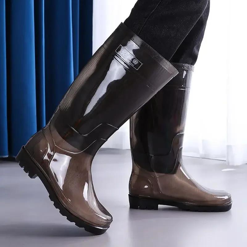 Wear-resistant Rain Boots Wellies High Farming Long Shoes Designer Waterproof Rainy Day Fashion Without Lacing