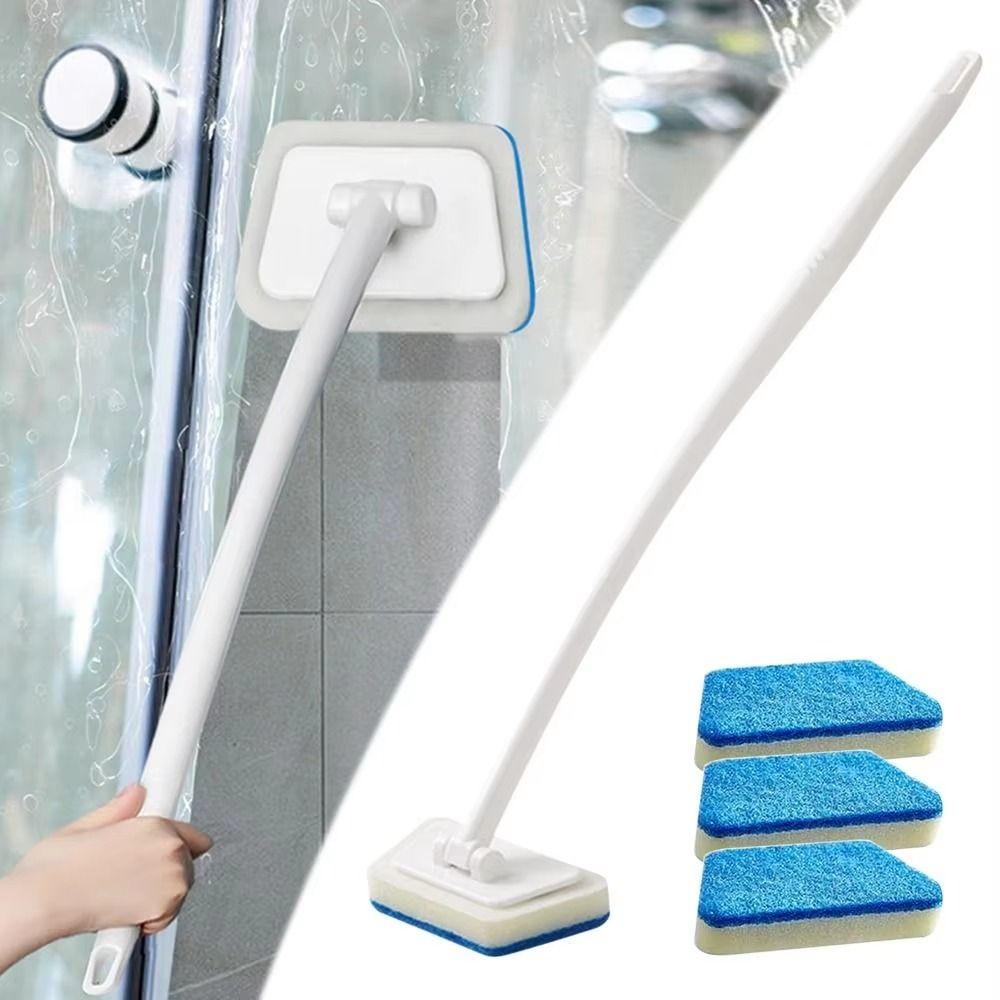 Long Handle Cleaning Brush Set Replacement Head Bathroom Cleaning Brush Household Cleaning