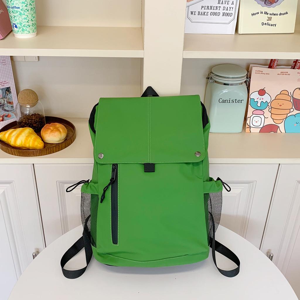 Schoolbag Backpack Junior High School Student School Bag College Style Solid Color Lightweight Large Capacity Travel Backpack Tide