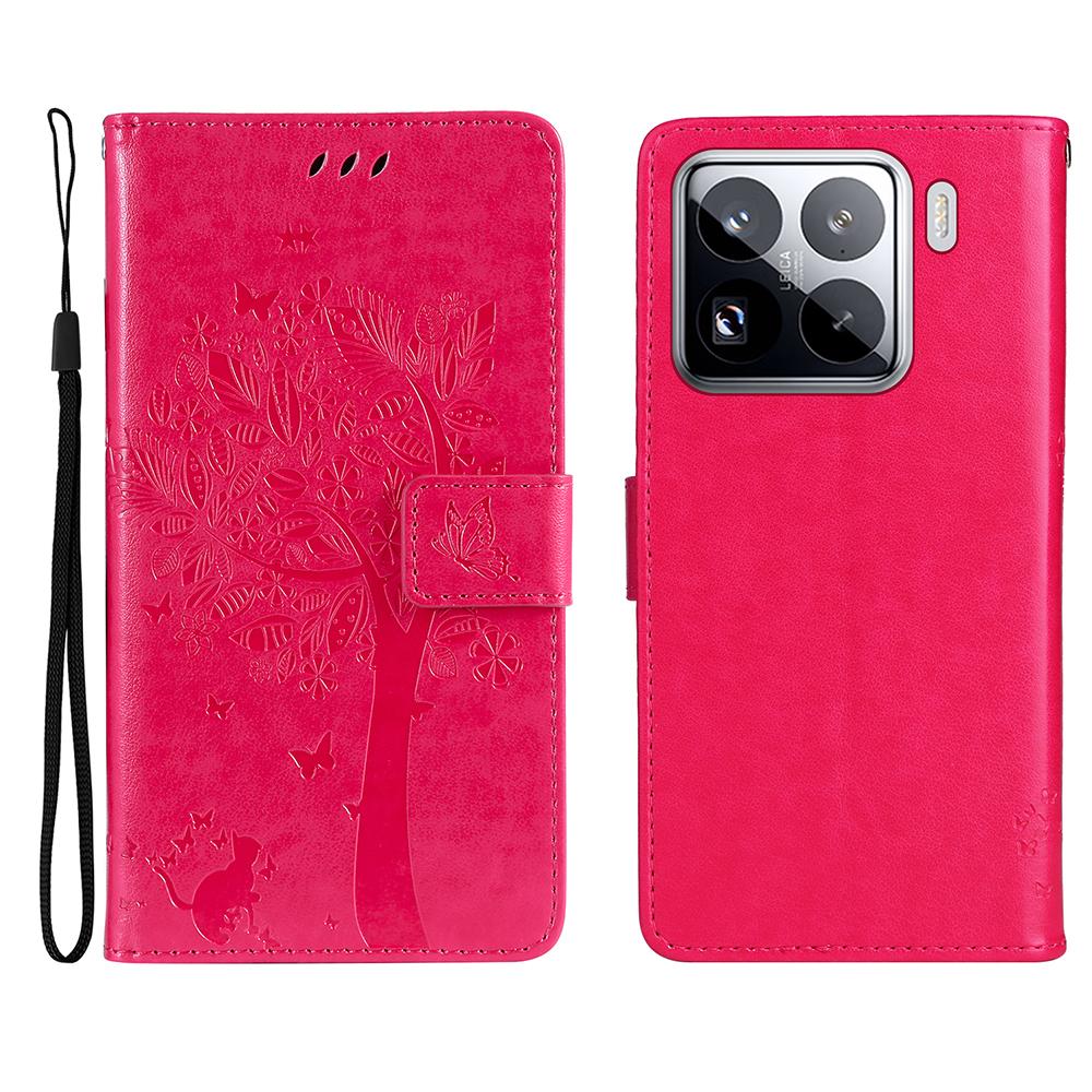 For Xiaomi 15 Pro Phone Case with Stand Cat Tree Pattern Leather Wallet Mobile Cover