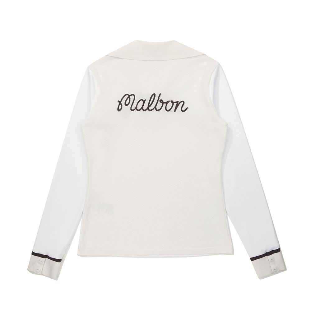 MALBON GOLF Knit Hybrid Polo Shirt Cream (Woman)
