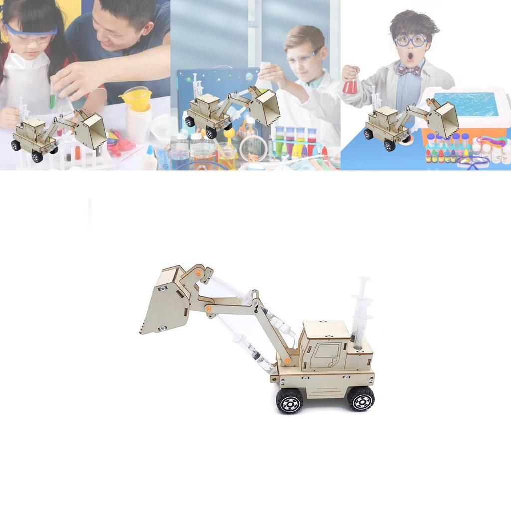 Hydraulic Excavator Material Kit For Elementary School Steam Science Diy Large Children Wooden Building Set