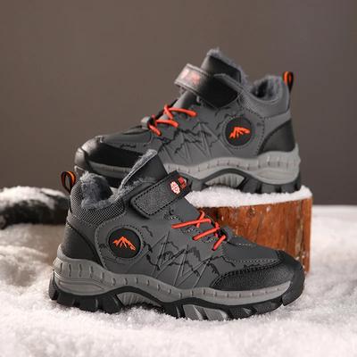 2024 Winter Jungen Bergstiefel Kinderstiefel Marke Kindersneaker Sport Mode Freizeit Kind Warm Plüsch Outdoor-Schuhe