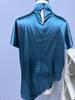 Autumn Faux Silk Asymmetrical Hem Women's Shirt 2025