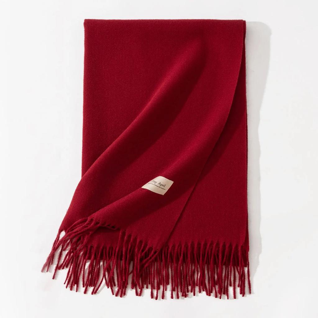 Winter Cashmere Scarves Women Warm Shawls Wraps Solid Colors Neckerchief Men Scarf Fashion Hijab Stoles Pashmina With Tassels