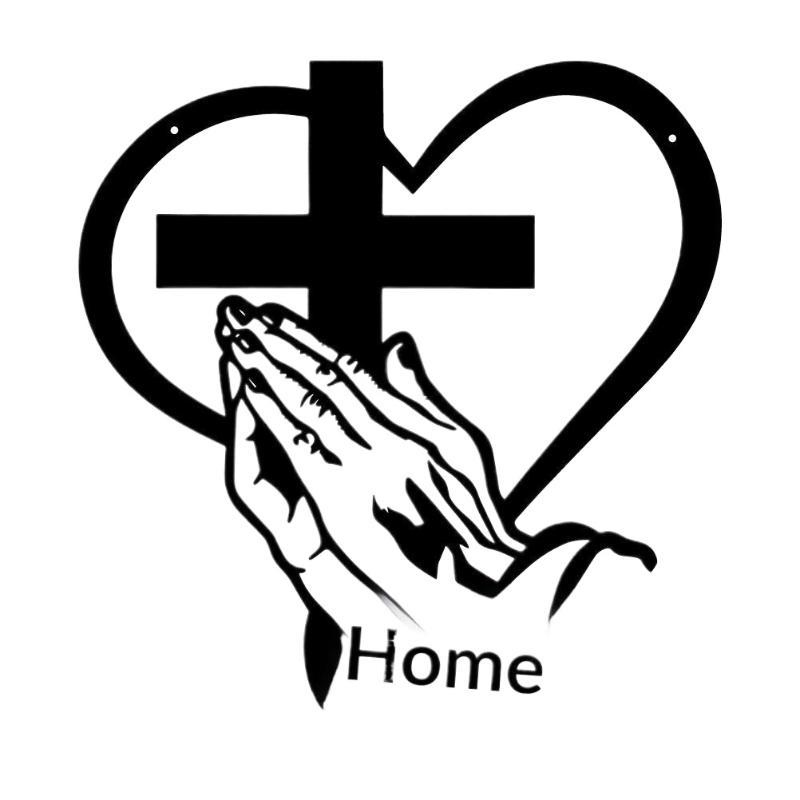 1Pcs Metal Cross Sign Wall Art Decoration, Easter Thanksgiving Wall Hanging for Office Living Room Home Decor
