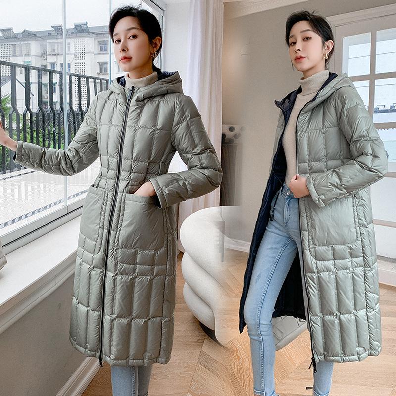 thin long puffer coat