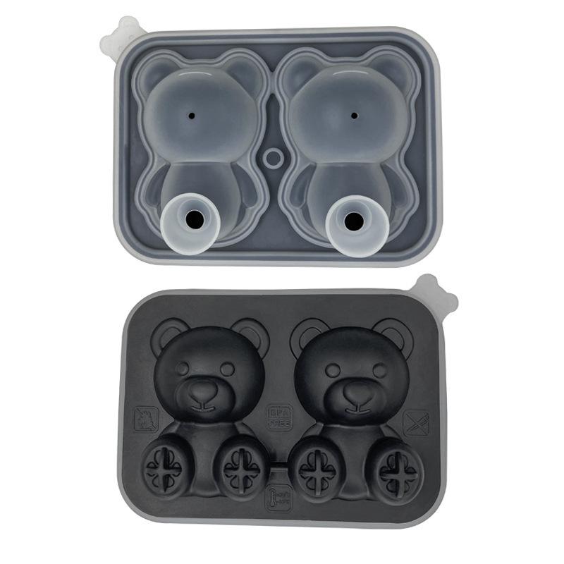 Little Bear Easy-Release Silicone Ice Cube Tray for Iced Tea & Beer - Low Temp Resistant
