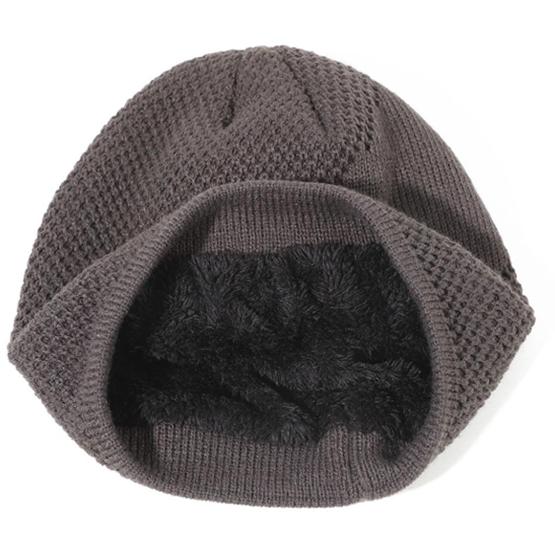 WTEMPO Solid Color Inner Fleece Caps Men Autumn and Winter Elastic Knitted Pile Caps Outdoor Sports Cycling Cold-proof Ear-protecting Thick Hats