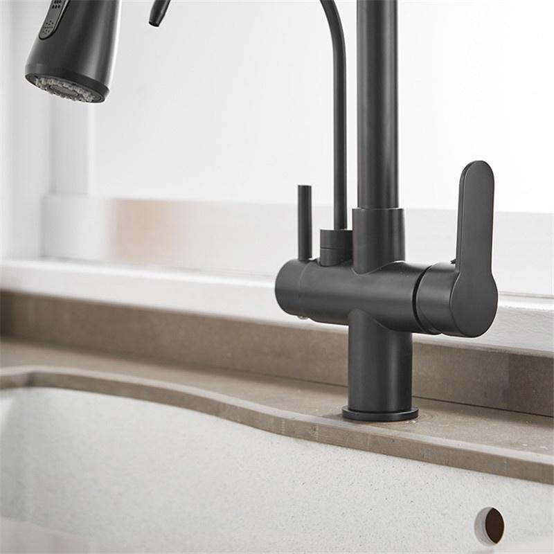 Kitchen Pull-down Sprayer 360 Rotate Hot and Cold Water Tap Direct Drinking Faucet Household Sink Kitchen Faucet 3 in 1