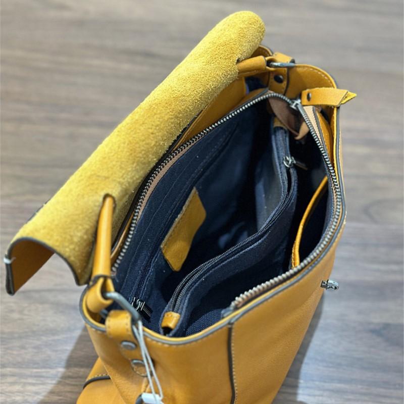 Johnature Handmade Retro Genuine Leather Women's Bag Versatile Soft Cowhide Solid Color Shoulder Crossbody Bags