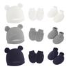 No Scratch Mittens Socks Nursery Hat Baby Mittens Cotton Gloves Hat Footwear Breathable Gloves for Boys Girls