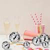 2025 Trend 24 Pcs Mirror Disco Ball Hanging, Glass Disco Ball Decor, Disco Party Decorations, For Holiday Party Decor With Rope