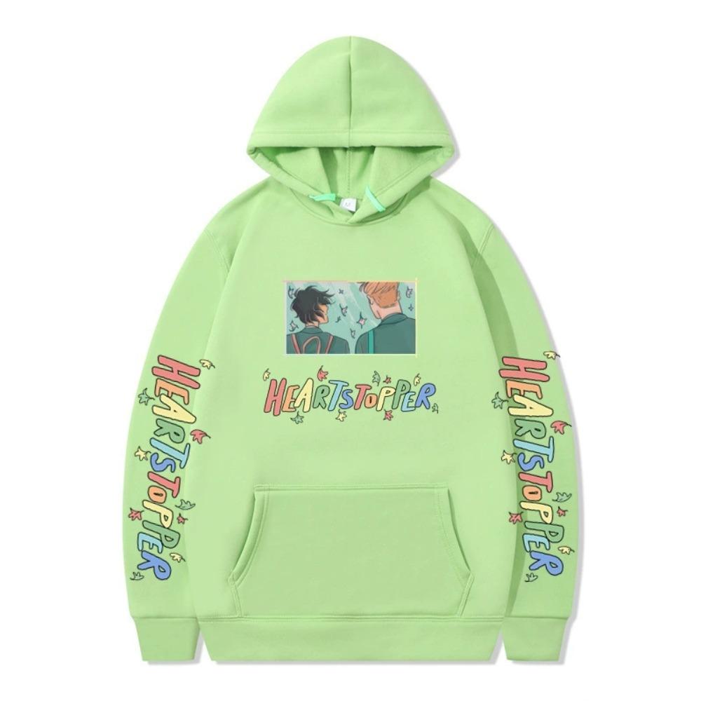 

Heartstopper Hoodie Sweatshirt for Womens Mens Nick and Charlie Hoodie Sweatshirt Cool Unisex Hooded XXS світло-зелений колір
