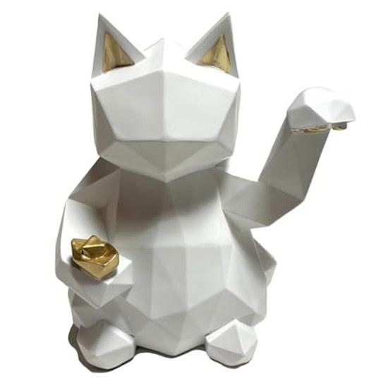 Natura Style Lucky Cat Object Stylish Scandinavian Ornament Interior (White Large)