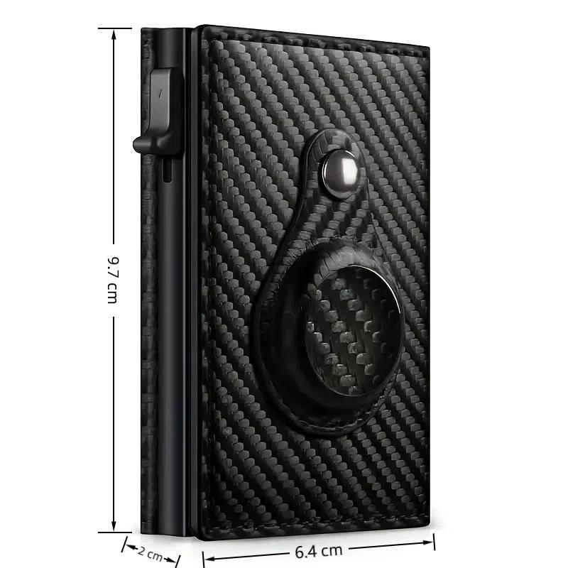RFID Carbon Fiber Magnetic Wallet Men's Card Holder Slim Wallet Leather Wallet For Apple Air Tag Wallet - The Ideal Gift for Men