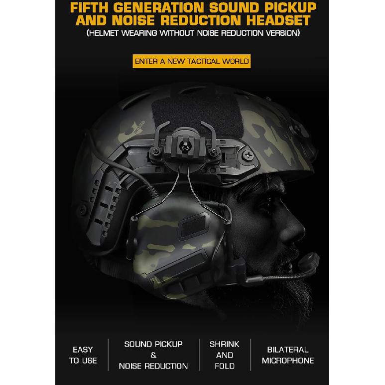 Tactical Gen5 Headset Non-picking Noise-Cancelling Headset For Militar Helmet Headset Baofeng Radio PTT Adapter Mobile Earphone