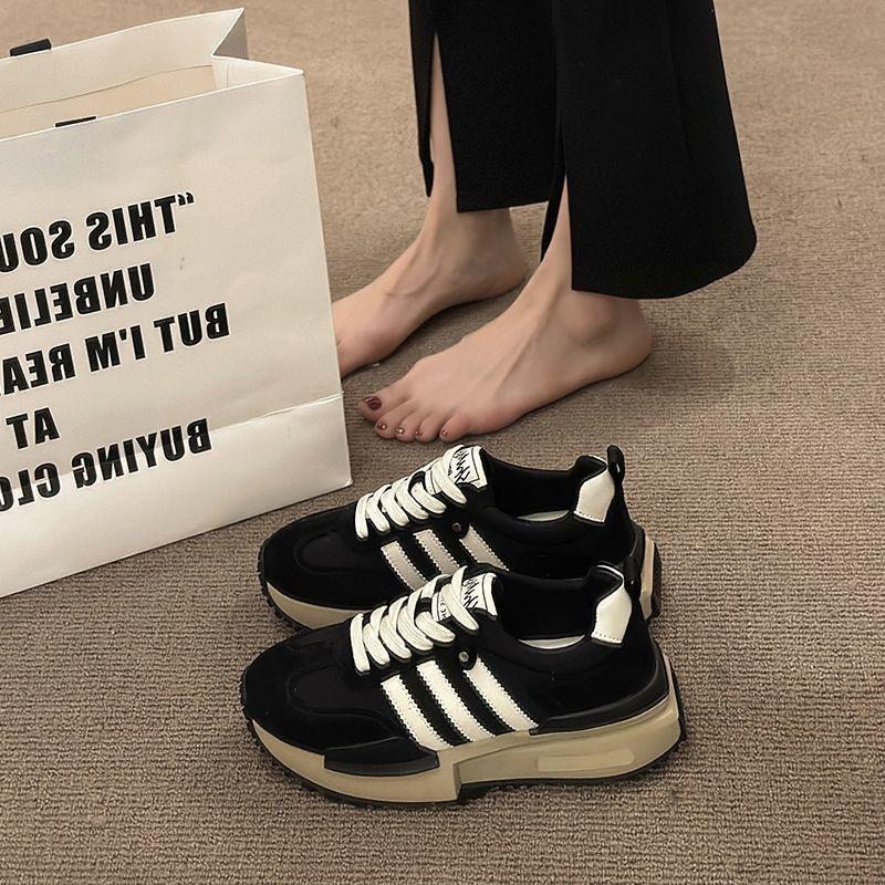 

2025 spring and summer Forrest Gump shoes new Korean version ins women s running casual shoes heightening shoes street shot 35 чёрный