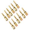 12pcs Gold Plated Speaker Banana Plugs Aluminium Alloy Speaker Connector Open Screw Type Universal for Car